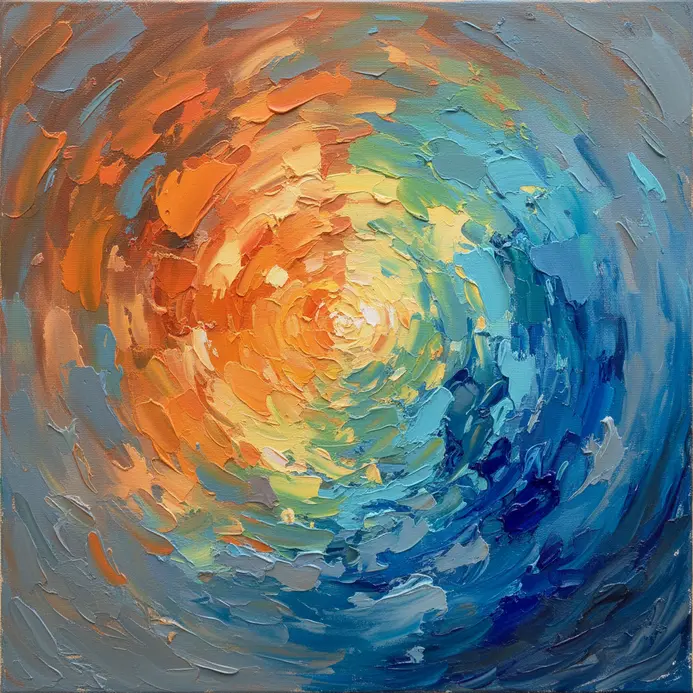 The same painting looks dramatically different under the warm glow of an incandescent bulb and a cool daylight LED.