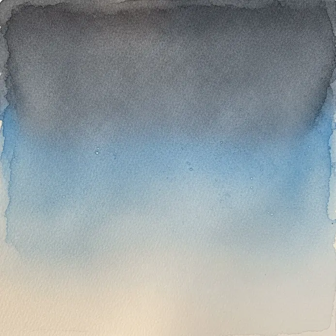 A blue watercolor wash that transitions smoothly from a deep hue at the top to a pale tint at the bottom.