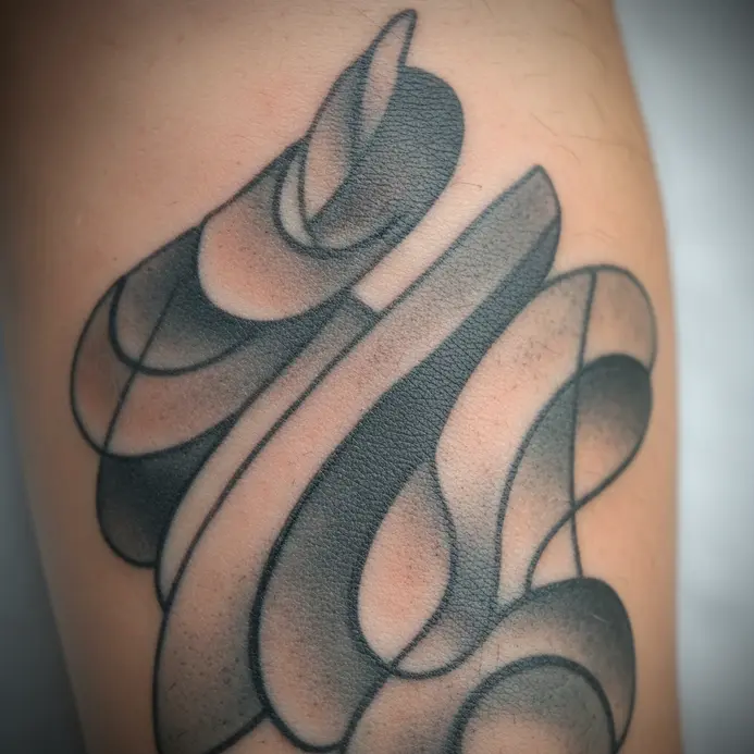 Two photos showing the progression of a tattoo healing from fresh to settled over one week.