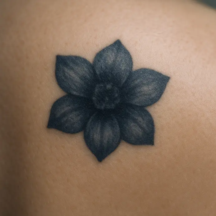 A person performing a modified stretch that keeps a shoulder tattoo from pulling.