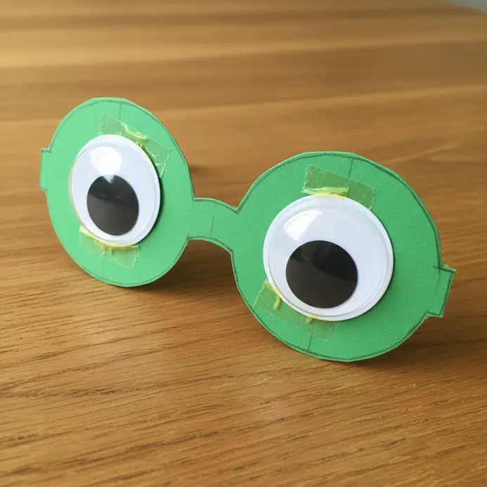 Paper glasses where the lenses are replaced with large, wobbly googly eyes.