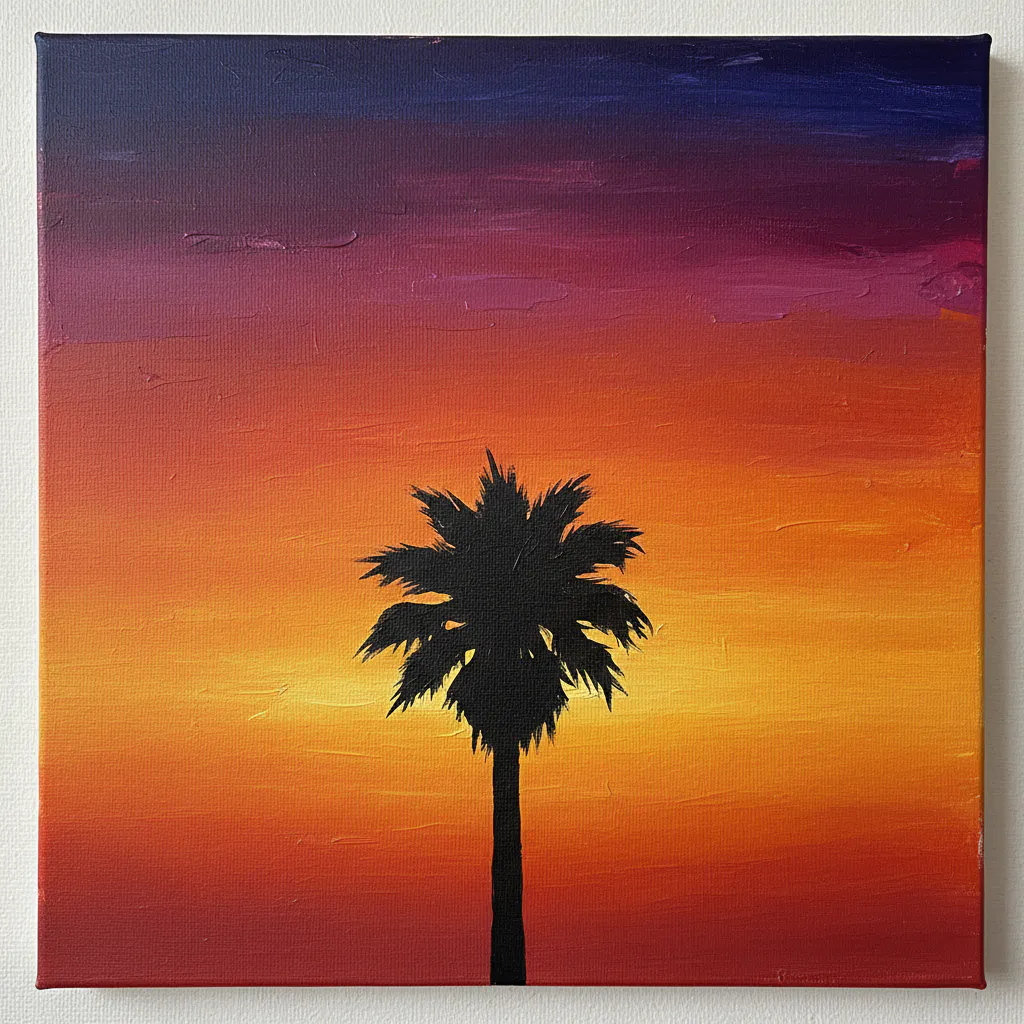 Easy acrylic beach painting for beginners 16