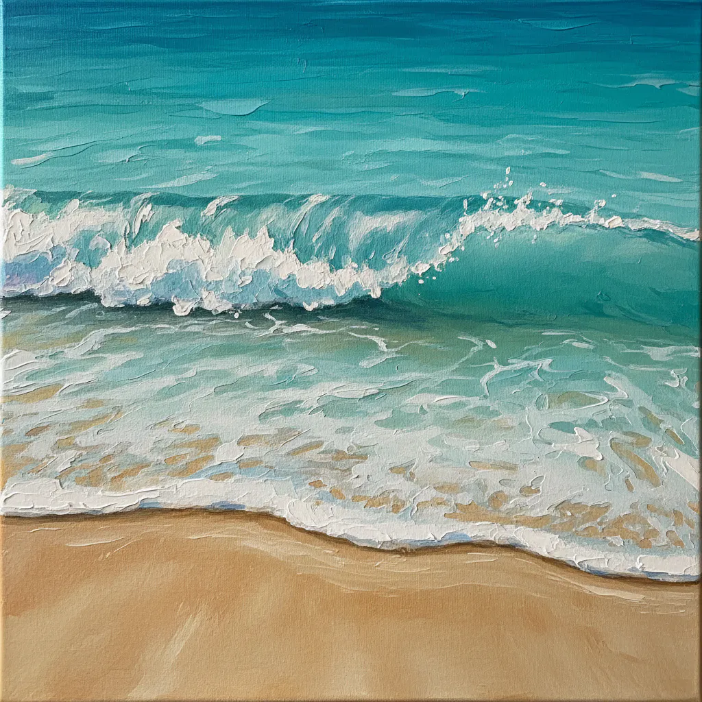 Easy acrylic beach painting for beginners 17