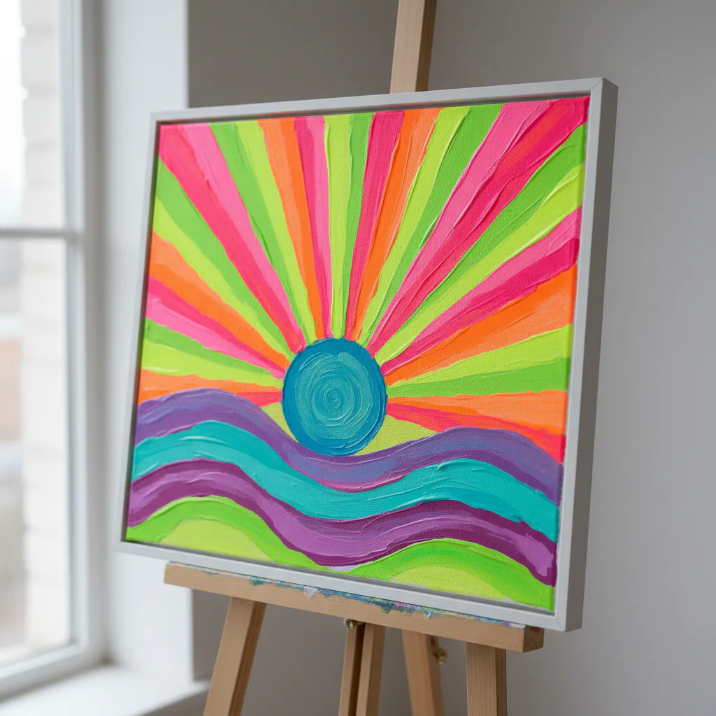 Easy neon acrylic painting idea 40