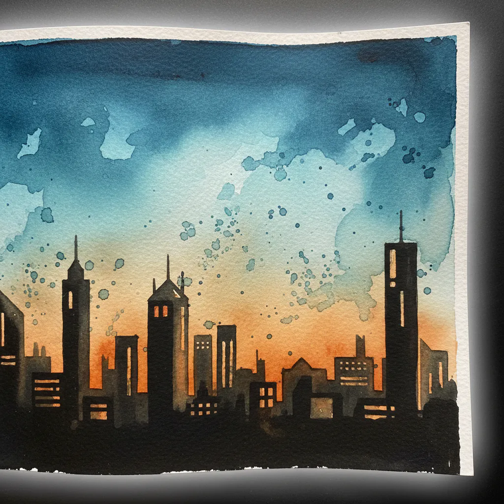 Easy watercolor night sky painting idea 21