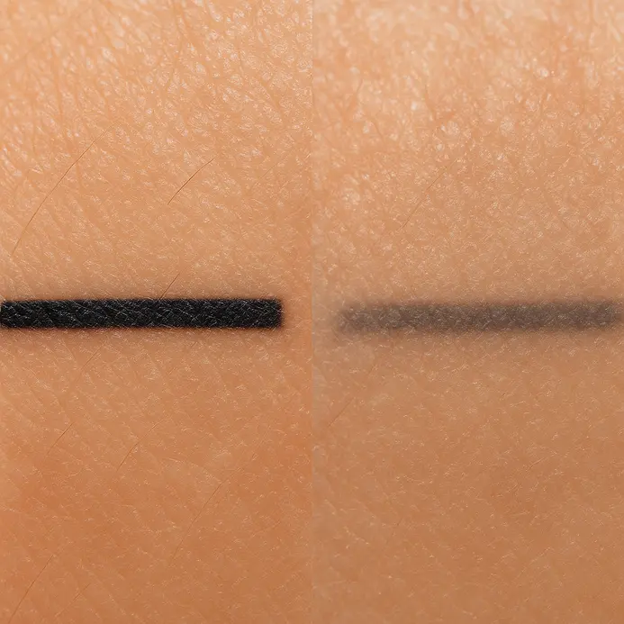 Two photos showing the same tattoo design when freshly done and after several years of aging.