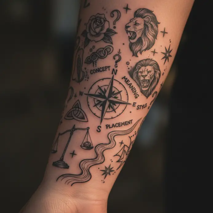 A close-up view of a digital portfolio displaying an artist's consistent work in a specific tattoo style.