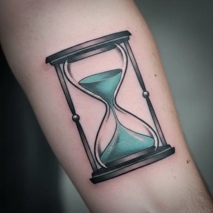 A symmetrical, geometric design of an hourglass that wraps around the arm like a cuff.