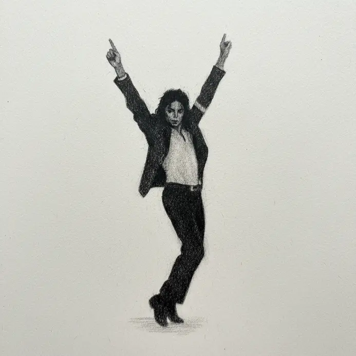 A dynamic, solid black silhouette of a person with both arms stretched high above their head.