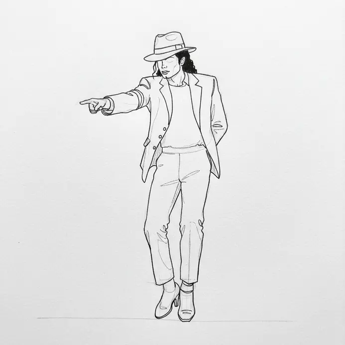 A clean, single-line outline of a person standing upright with heels lifted and weight on the toes.