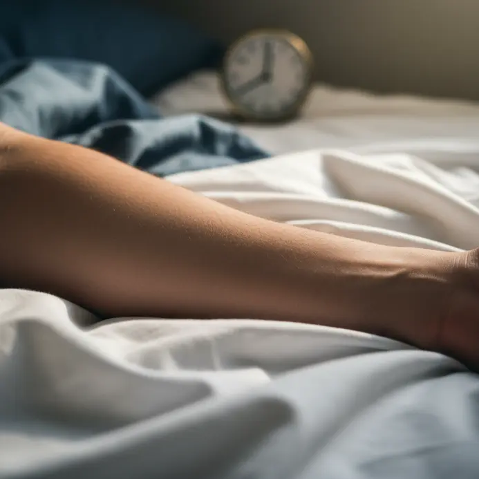 A simple digital alarm clock showing a time of 8:00 AM on a nightstand.