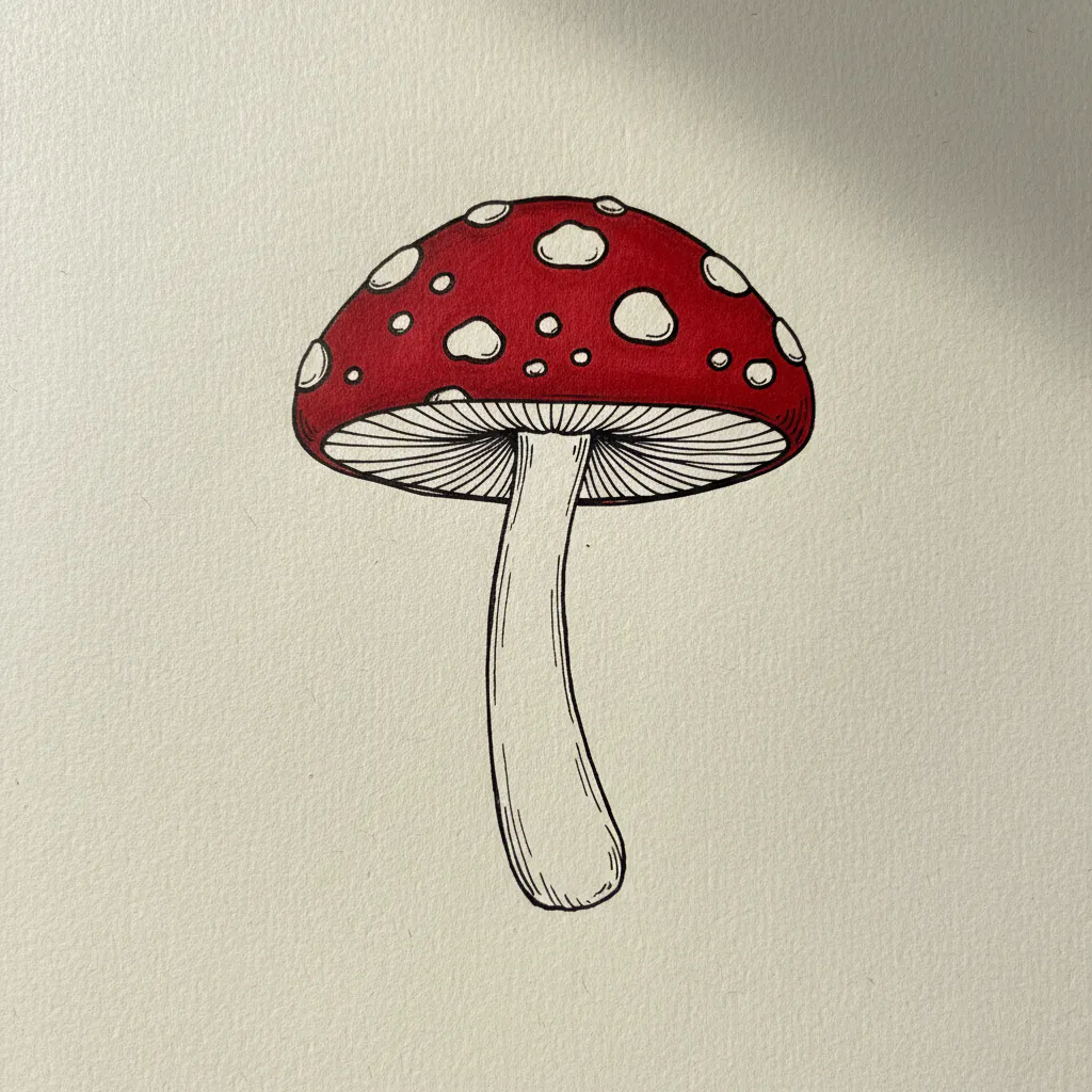 Easy mushroom drawing ideas 31