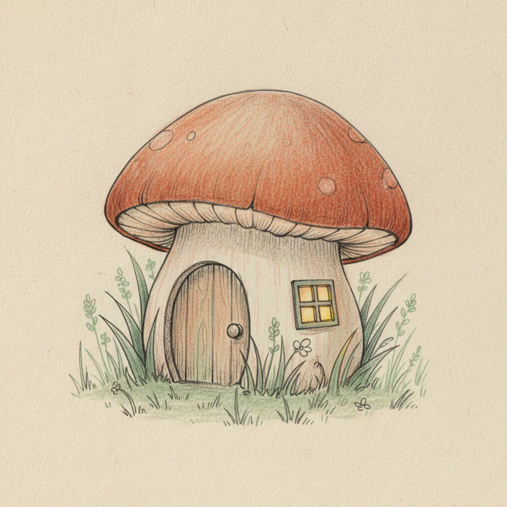 Easy mushroom drawing ideas 32