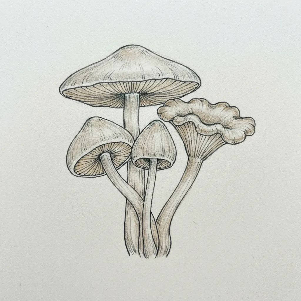 Easy mushroom drawing ideas 35