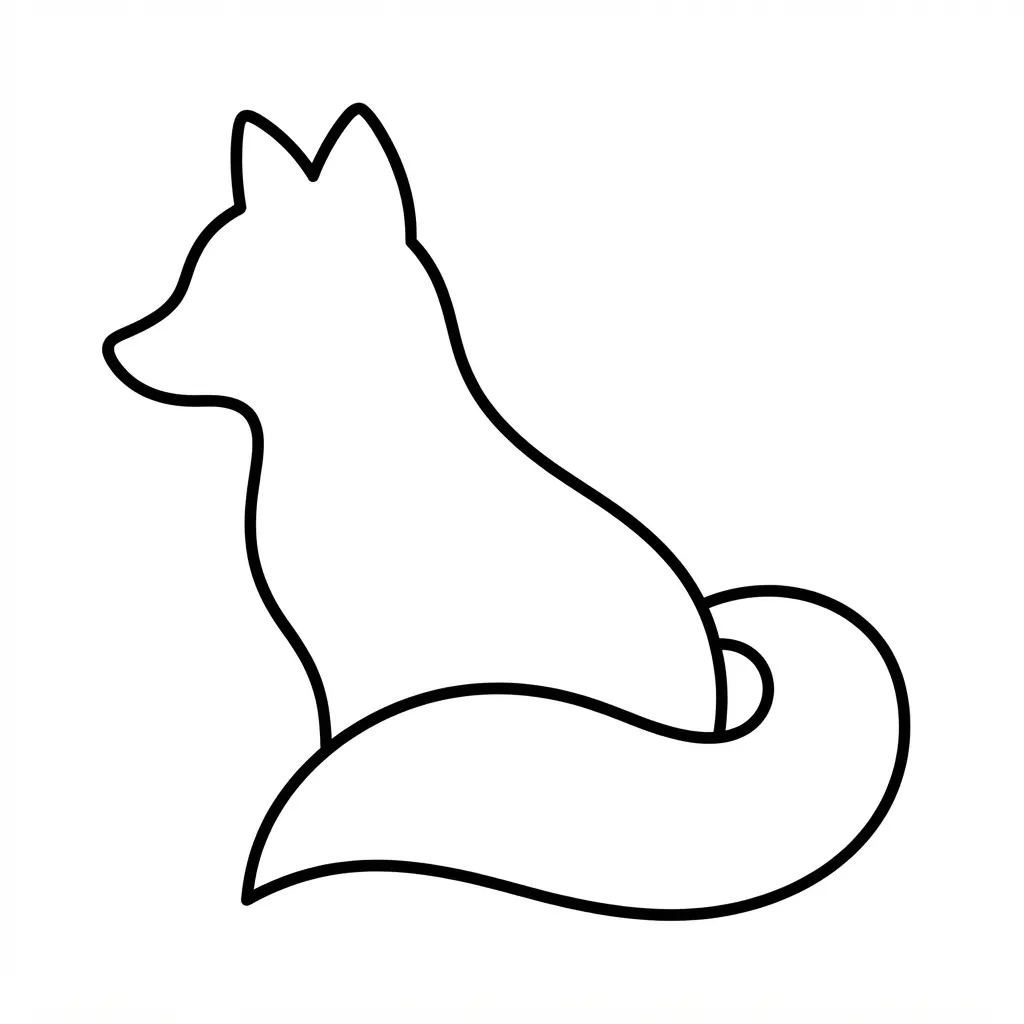 A mythical kitsune fox with multiple tails, hanging charms, pointed ears, and decorative markings.