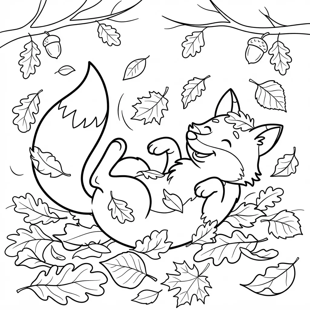 A curious fox peeking from between stacked logs, leafy branches, grass, and small woodland plants.