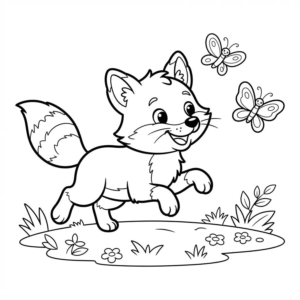 Detailed fox head framed by roses, leaves, and berries in a floral wreath for fox coloring pages.