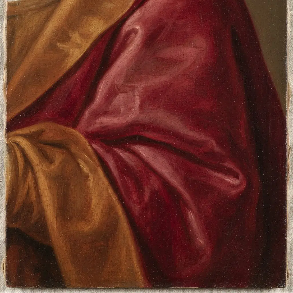 Layers of transparent oil color over a monochrome base, showing the depth of the glazing technique.