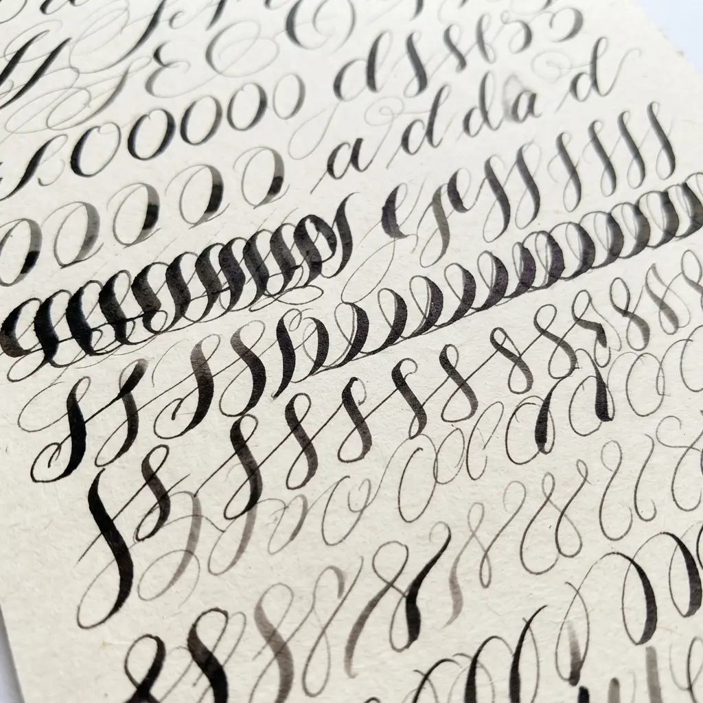 Flexible pointed nib forming thick downstrokes beside thin hairlines on an envelope for wedding calligraphy tips.