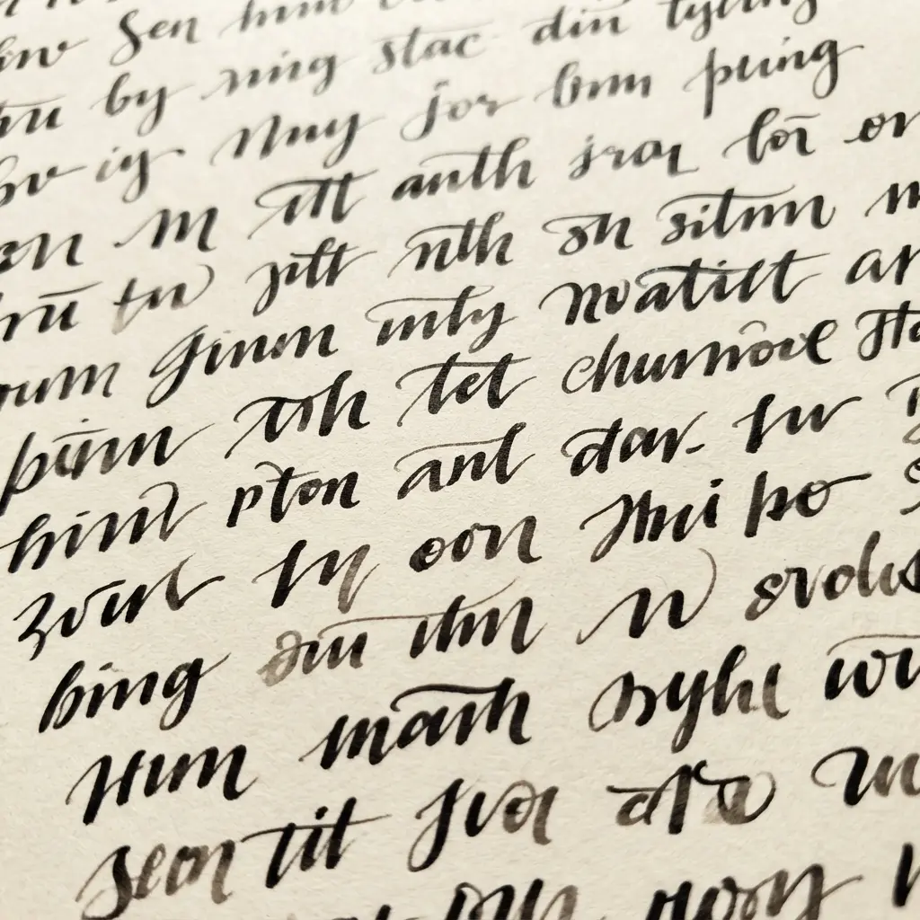 Stacked envelopes, checklist, address cards, and inked names arranged for wedding calligraphy tips.