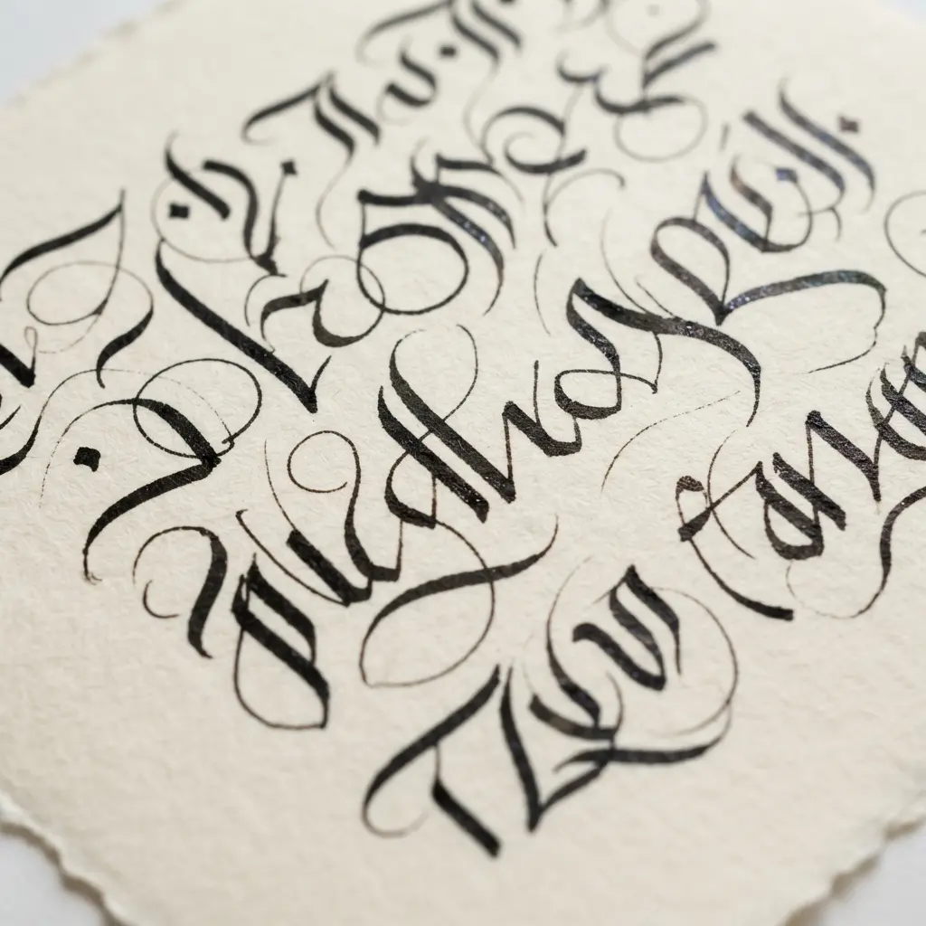 Freshly addressed cream envelopes resting separately on a drying rack with clean black ink lettering.