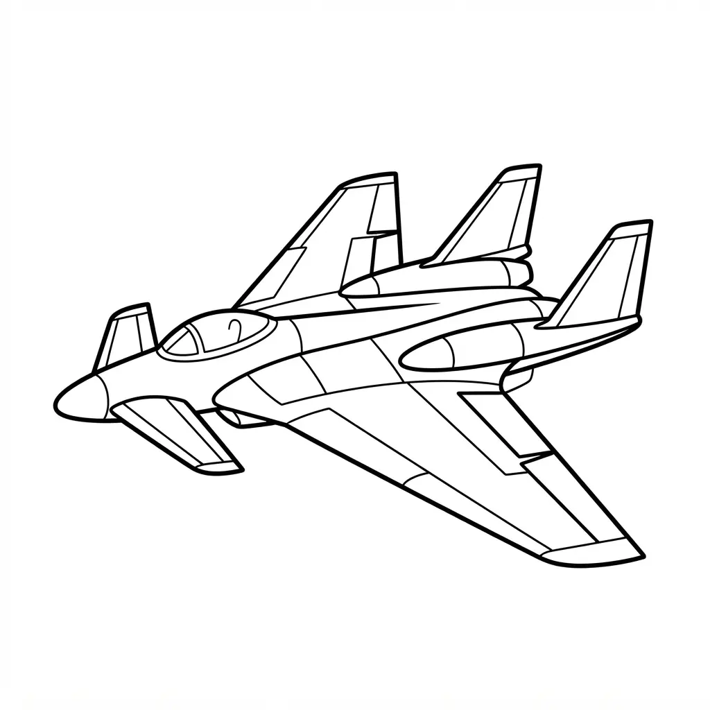 Experimental aircraft with unusual wings, panel lines, and cockpit viewed in clear black line art.
