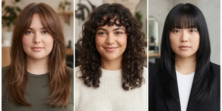 Bangs Hairstyles For Round Faces