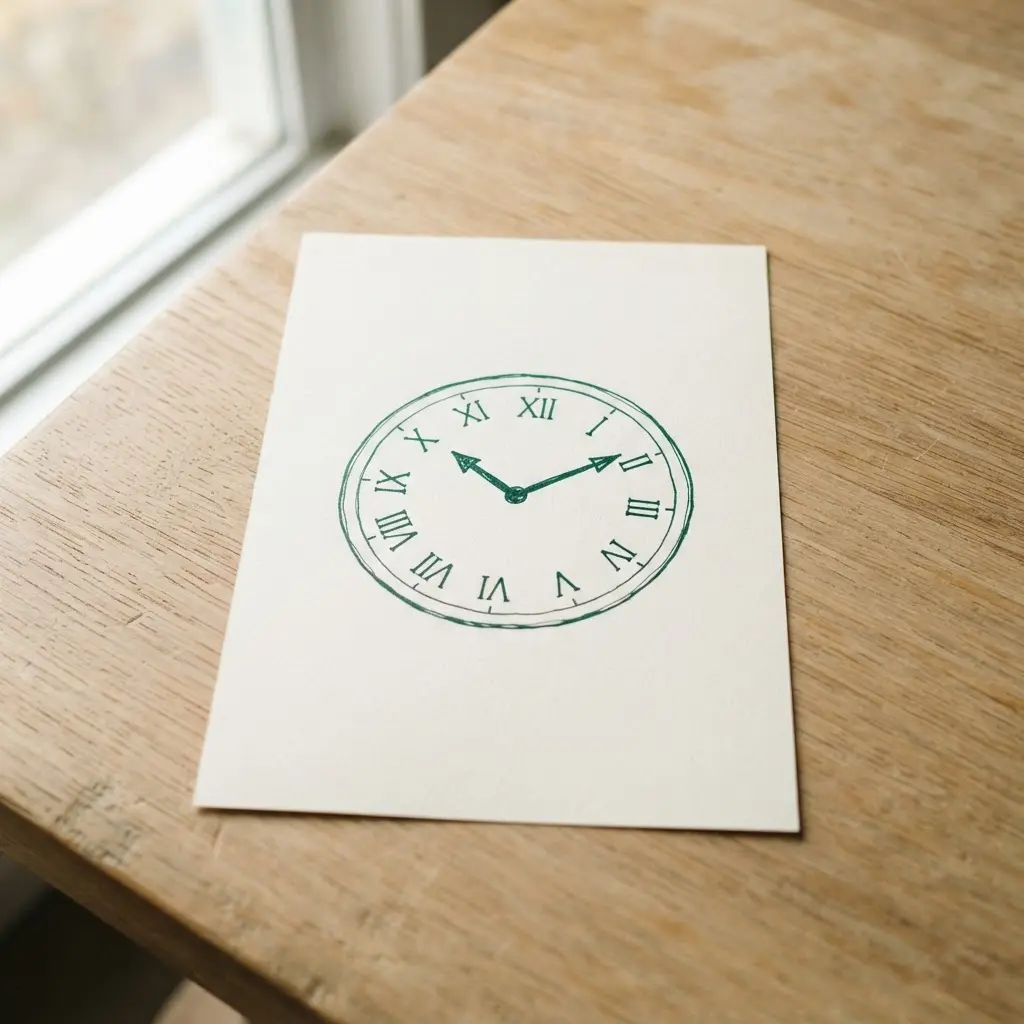 Irish Wristwatch phrase printed on a desk card beside a student pencil.