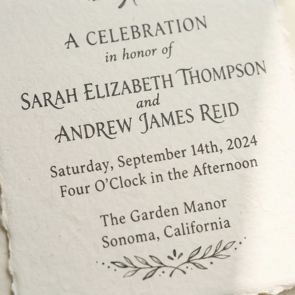 Minimalist typography baby shower invite with pale cream paper, airy spacing, and a neat serif heading.