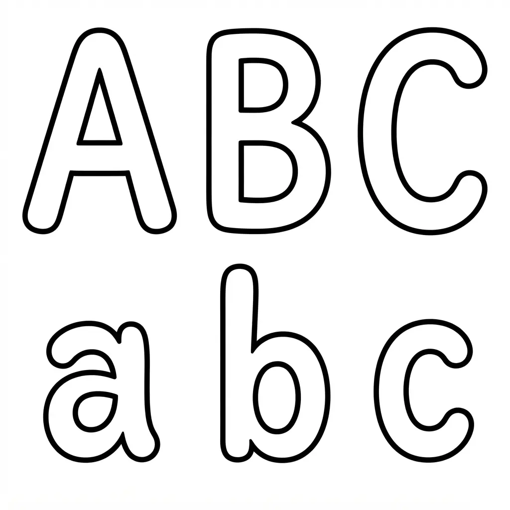 Printable alphabet letters in primary school manuscript style arranged as clear learning cards.